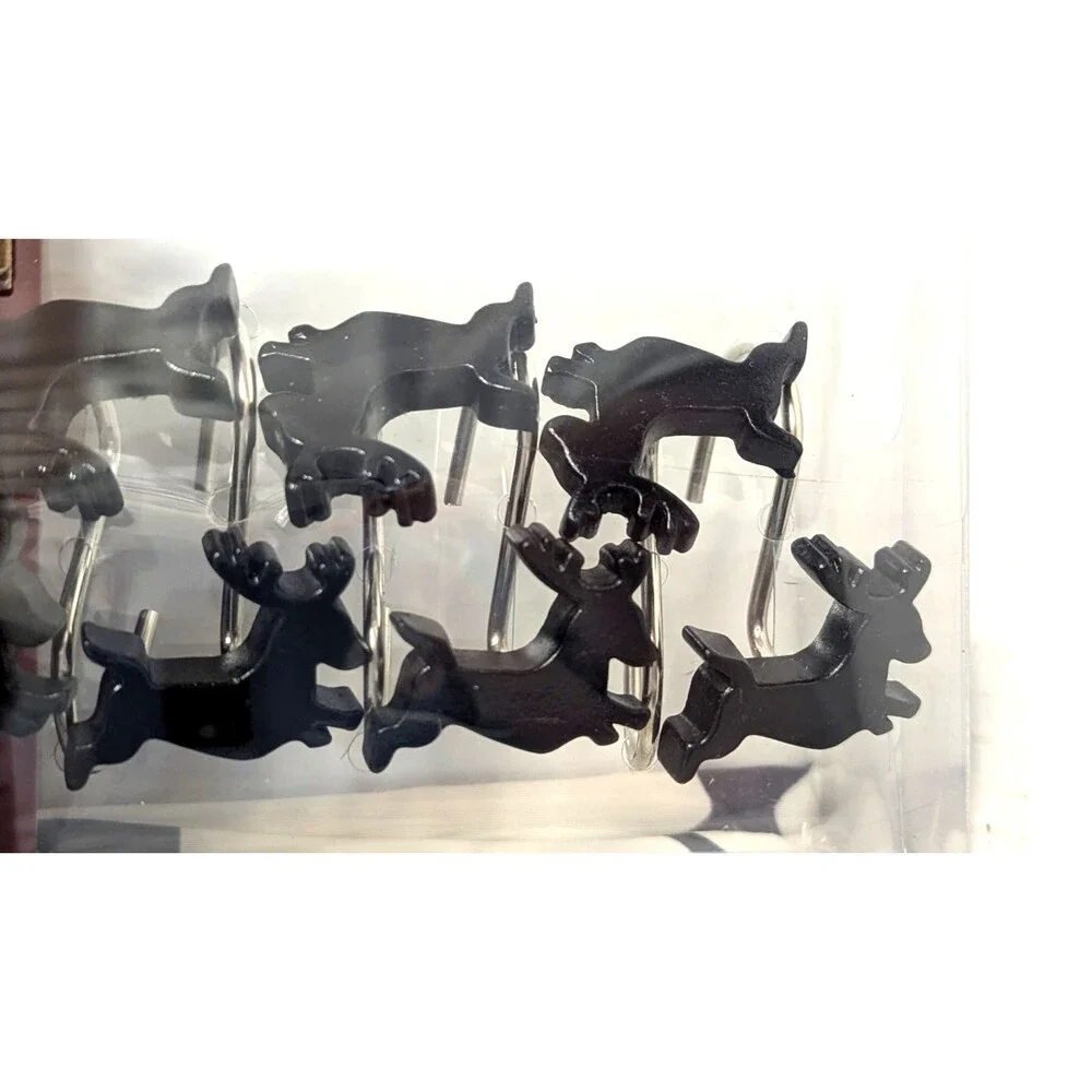 Holiday Cottage Dachshunds Through the Snow Shower Curtain and Hooks Bath Gift